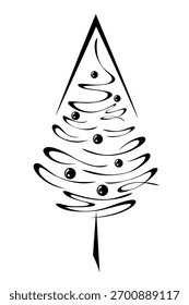 stilisierter Weihnachtsbaum mit Weihnachtsbällen