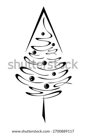 stylized Christmas tree with Christmas balls