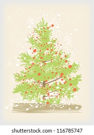 Stylized christmas tree card