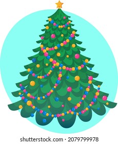 Stylized Christmas tree with decorations