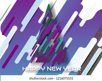 Stylized Christmas tree. Design elements of holiday cards.