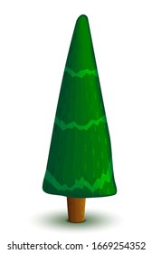 Stylized Christmas tree with flat color transitions. Vector illustration on a white background.