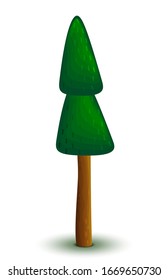 Stylized Christmas tree with flat color transitions. Vector illustration on a white background.