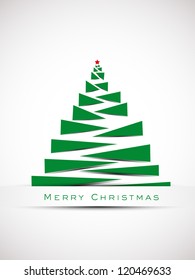 Stylized Christmas tree. Greeting card, gift card or invitation card for Merry Christmas. EPS 10