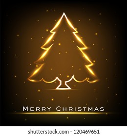 Stylized Christmas tree. Greeting card, gift card or invitation card for Merry Christmas. EPS 10