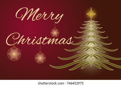 Stylized Christmas Tree. Greeting card template