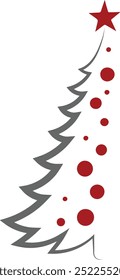 Stylized christmas tree half vector illustration. Christmas Tree