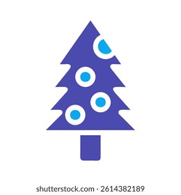 Stylized Christmas Tree Icon with Circular Ornaments