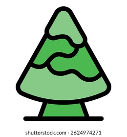 Stylized christmas tree icon symbolizing winter holidays and festive celebrations, bringing cheer and warmth to the season