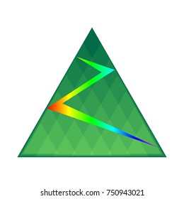 Stylized Christmas tree icon. Vector illustration.