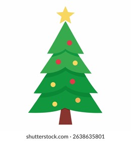 A stylized Christmas tree illustration, likely green, set against a clean white background. Suitable for holiday designs and festive themes.
