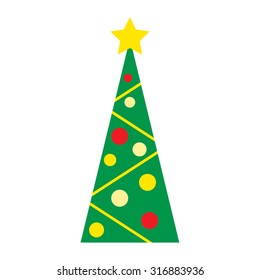 Stylized christmas tree isolated on a white background. Vector illustration.