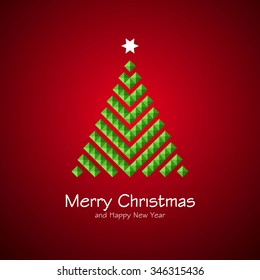 Stylized Christmas tree isolated on background. Vector illustration.