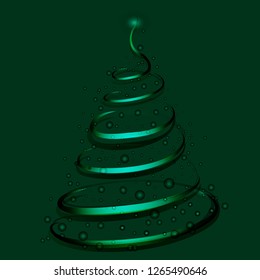 Stylized christmas tree, new year, Shining christmas tree