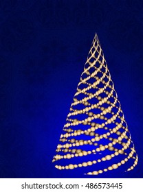 stylized Christmas tree on decorative background. Merry Christmas lettering text for internet sites, gift cards, flyers and presentations. Vector illustration