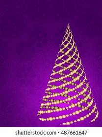stylized Christmas tree on decorative floral background.  Merry Christmas theme for nternet sites, gift cards, flyers and presentations. Vector illustration
