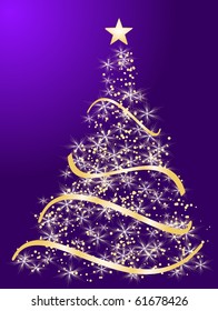 stylized Christmas tree on decorative background