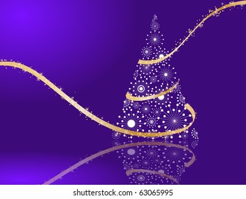 stylized Christmas tree on decorative background