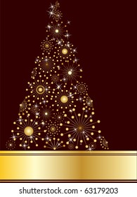 stylized Christmas tree on decorative background
