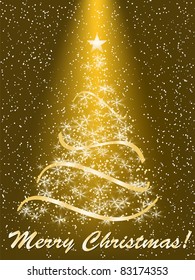 stylized Christmas tree on decorative background