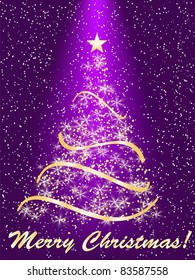 stylized Christmas tree on decorative background