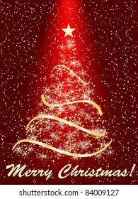 stylized Christmas tree on decorative background