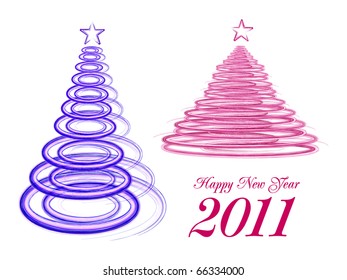 stylized Christmas tree on white background