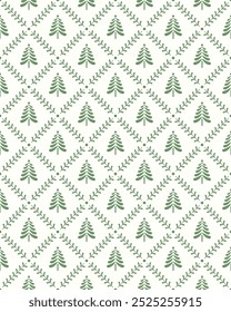 Stylized christmas tree seamless pattern. Vector illustration.