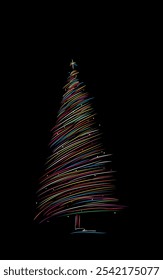 Boceto estilizado del árbol de Navidad, Plantilla de Vector