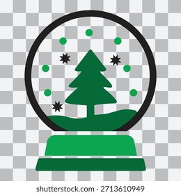Árbol de Navidad estilizado Globo de nieve símbolo verde
