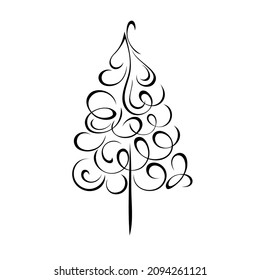 stylized Christmas tree with swirls. graphic decor