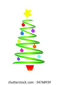 Arte vectorial de árbol de Navidad estilizado
