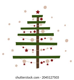 Stylized Christmas tree. Vector illustration.