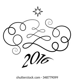 Stylized Christmas tree, vector illustration