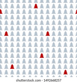 Stylized Christmas tree vector seamless pattern. Design for wrapping, fabric, print