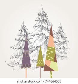 Stylized Christmas trees