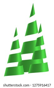Stylized Christmas trees isolated on white background.