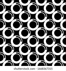 Stylized circles pattern. Circular figures seamless ornament. Geometric motif. Rounds background. Circle shapes ornate. Ethnic image. Digital paper, textile print, web design, abstract, vector work