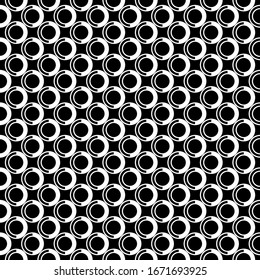 Stylized circles pattern. Circular figures seamless ornament. Geometric motif. Rounds background. Circle shapes ornate. Ethnic image. Digital paper, textile print, web design, abstract, vector work