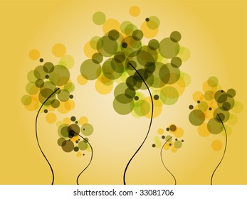 Stylized circles tree vector illustration