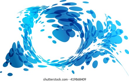 Stylized circular water flow