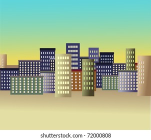 stylized city