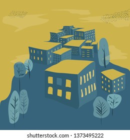 Stylized city or town