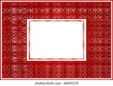 The stylized claret frame with a white background
