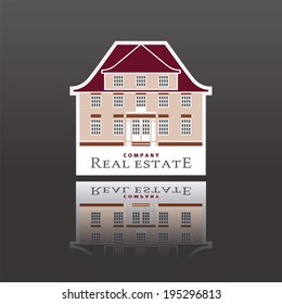 stylized classicist mansion pictogram 