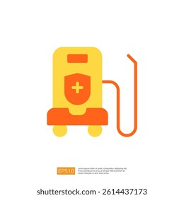 Stylized Clean And Disinfect Vacuum Icon With Medical Cross Symbol For Hygiene And Sanitation Applications