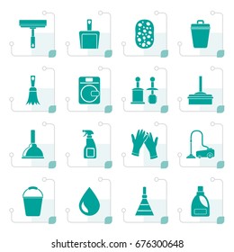 Stylized Cleaning and hygiene icons - vector icon set