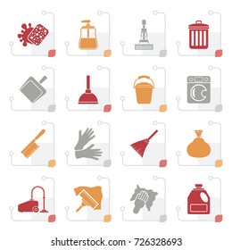 Stylized Cleaning and hygiene icons - vector icon set