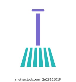 Stylized cleaning implement symbol with minimalist design and blue gradient elements