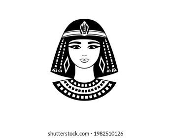 Stylized Cleopatra isolated on white